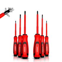 Jogo Chave De Fenda E Philips Isolada Imantadas 6 Peças Bomvink Jogo Chave De Fenda E Philips Isolada Imantadas 6 Peças Bomvink