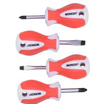 Jogo Chave De Fenda E Phillips Toco 04 Pçs Worker - 340456