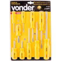 Jogo chave fenda e philips cromo vanádio com 10 peças - Vonder Jogo chave fenda e philips cromo vanádio com 10 peças - Vonder
