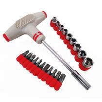 Jogo Chave Fenda e Phillips 21 Peças com Soquete Tipo T