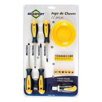 Jogo Chave Fenda/Phillips/ Bits Catraca 22pcs - Brasfort 7031 Jogo Chave Fenda/Phillips/ Bits Catraca 22pcs - Brasfort 7031
