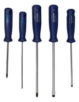 Jogo Chave Fenda Simples E Cruzada 5 Peças Gedore G 150-160s Jogo Chave Fenda Simples E Cruzada 5 Peças Gedore G 150-160s