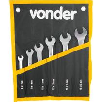 Jogo Chave Fixa 6-17mm Cromo Vanádio Cromada Com 6 Peças Est Jogo Chave Fixa 6-17mm Cromo Vanádio Cromada Com 6 Peças Est