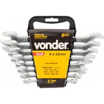 Jogo chave fixa 6-17mm cromo vanádio fosco com 6 peças suporte plástico - Vonder