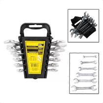 Jogo Chave Fixa Combinado Kit 6Pç 6 a 17mm Aço Cromo Vanádio