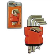 Jogo Chave Hexagonal Pequena Com Ponta Bola 9 Peças Jogo Chave Hexagonal Pequena Com Ponta Bola 9 Peças