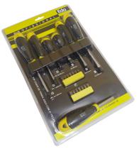 Jogo Chave Philips Fenda Emborrachado Imantado E Ponta Bits