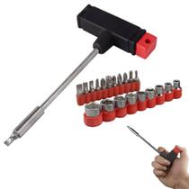 Jogo Chave Tipo T 21 peças Soquete Bits Fenda Philips Allen Torx