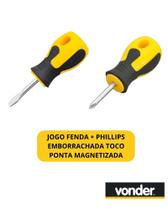Jogo Chave Toco Emborrachada Phillips e Fenda 3/16 x 1.1/2" Vonder