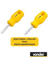 Jogo Chave Toco Phillips e Fenda 3/16 x 1.1/2" Ponta Magnética Vonder