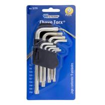 Jogo Chave Torx Curta Com 9 Peças T10 A T50 Western