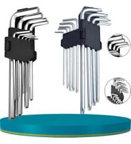 Jogo Chave Torx E Allen Profissional 18 Peças 22,5Cm Jogo Chave Torx E Allen Profissional 18 Peças 22,5Cm