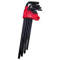 Jogo Chave Torx Extra Longa 9 Pçs T10 a T50 Aço CRV Corneta