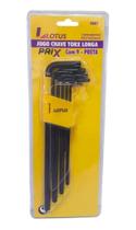 Jogo chave torx longa c/9 pçeas aço carbono