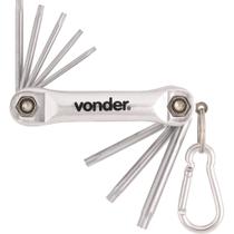 Jogo chave torx t9-t40 canivete alumínio cromo vanádio com 8 peças ct309 - Vonder Jogo chave torx t9-t40 canivete alumínio cromo vanádio com 8 peças ct309 - Vonder