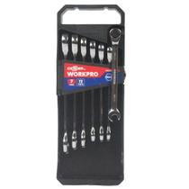 Jogo Chaves Combinada Catraca 06 a 23mm (07pçs) Cr-V WorkPro Jogo Chaves Combinada Catraca 06 a 23mm (07pçs) Cr-V WorkPro