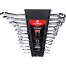 Jogo chaves combinadas 06-22mm 12 pecas worker