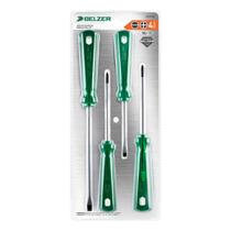 Jogo Chaves Fenda E Phillips 4 Peças Belzer 232101BN