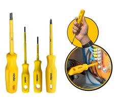 Jogo Chaves Fenda E Phillips kit 4 Pçs Aço Profissional 1000v Vonder
