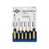 Jogo Chaves Fenda/Philips Brasfort 6 Peças Aço Cromo Vanádio Magnetizadas Cabo Borracha Jogo Chaves Fenda/Philips Brasfort 6 Peças Aço Cromo Vanádio Magnetizadas Cabo Borracha