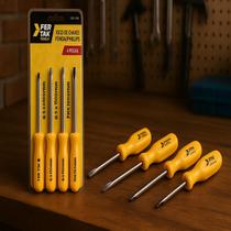 Jogo chaves fenda phillips 4 pçs profissional fertak imantado