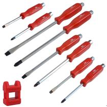 Jogo Chaves Fenda Phillips 8 Peças Sextavado E Magnetizador