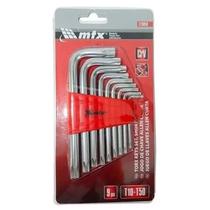 Jogo chaves hexagonais torx Curta T10 T50 9 pçs 123059 MTX