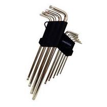 Jogo Chaves Torx L Longas 9 Peças Niquelado Crv Profissional