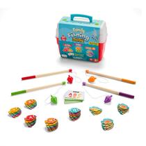 Jogo Chuckle & Roar Family Fishing Derby com 4 varas de pesca Jogo Chuckle & Roar Family Fishing Derby com 4 varas de pesca