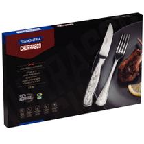 Jogo Churrasco Tramontina Classic Faca Jumbo e Garfo Aço Inox Alto Relevo 12 Peças 66928637