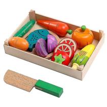 Jogo clássico de madeira para cortar frutas e vegetais Jogo clássico de madeira para cortar frutas e vegetais