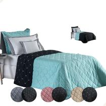 Jogo Cobre Leito Dupla Face Solteiro Bordado percal 400 Fios Jogo Cobre Leito Dupla Face Solteiro Bordado percal 400 Fios