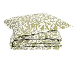 Jogo Cobre-Leito Floral Artsy Verde Oliveira 200 Fios Casal