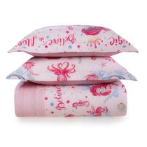 Jogo Cobre Leito Infantil + Porta Travesseiro Magia Do Mar