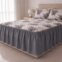 Jogo Colcha Casal King Sarja com Babado Oxford 3 peças