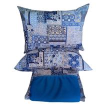 Jogo Colcha Casal Queen Sarja com Babado Oxford 3 peças