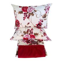 Jogo Colcha Casal Queen Sarja com Babado Oxford 3 peças