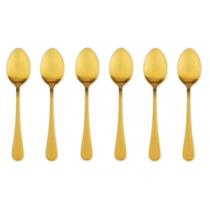 Jogo Colher de Mesa Sopa Dourada 6 Peças Jogo Colher de Mesa Sopa Dourada 6 Peças