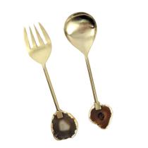 Jogo Colher E Garfo Para Salada Pedra Natural Mesa Posta Jogo Colher E Garfo Para Salada Pedra Natural Mesa Posta