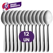 Jogo Colher Sobremesa Aço Inox Premium Conjunto Talher Dia a Dia Resistente Cafeteria Escritório