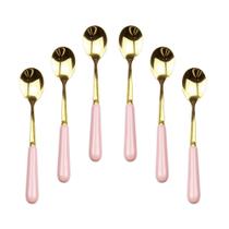 Jogo Colheres P/ Café Rosa/Dourado Com 6 PCS We Make Jogo Colheres P/ Café Rosa/Dourado Com 6 PCS We Make