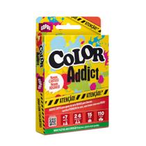 Jogo color addict cartucho copag 110 cartas baralho diversão brincadeira criança raciocínio lógico
