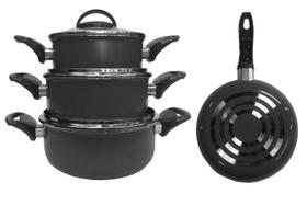 Jogo com 03 caçarolas com antiaderente Jogo com 03 caçarolas com antiaderente