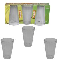Jogo com 03 copos vidro 300ml liso ref elv1064 Elite Jogo com 03 copos vidro 300ml liso ref elv1064 Elite