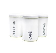 Jogo com 03 latas decorativas de metal 9.5x15cm