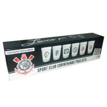 Jogo com 06 Copos Americanos em Vidro 190ml Corinthians - Allmix