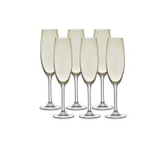 Jogo com 06 Taças de Champagne em Cristal de Soda Âmbar 220ml 6,5x24cm - Bohemia Jogo com 06 Taças de Champagne em Cristal de Soda Âmbar 220ml 6,5x24cm - Bohemia