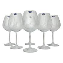 Jogo com 06 Taças de Cristal Bohemia Para Vinho 650ml