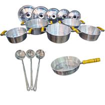 Jogo Com 09 Peças Panelas Em Alumínio Fundido Grosso 18ao26