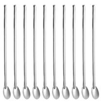 Jogo com 10 Colheres de Suco Mexedora para Jarra em Inox 30cm